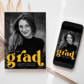 グラッはっきりしたドイエローレトロ型写真卒業 案内状