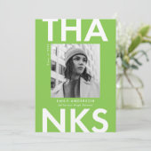 グラッはっきりしたドライムグリーン写真卒業 サンキューカード (スタンド正面)