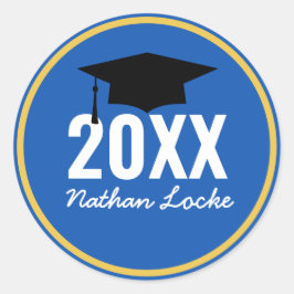 グラッはっきりしたド王室の・ブルー卒業 ラウンドシール