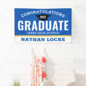 グラッはっきりしたド王室の・ブルー・おめでとう研究員 横断幕 (インサイチュ)