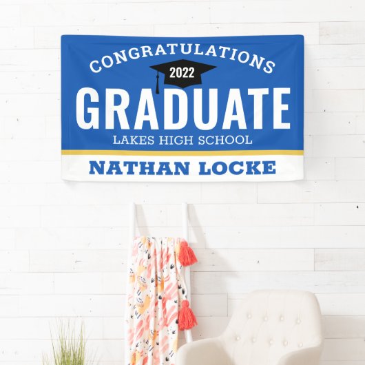 グラッはっきりしたド王室の・ブルー・おめでとう研究員 横断幕 (インサイチュ)