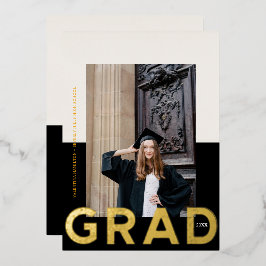 グラッはっきりしたド2トーン写真卒業 箔シーズンカード