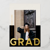 グラッはっきりしたド2トーン写真卒業 箔シーズンカード (正面)