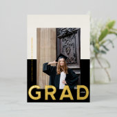 グラッはっきりしたド2トーン写真卒業 箔シーズンカード (立ち正面)