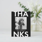 グラッはっきりしたド・ブラック写真卒業ありがとう ポストカード (スタンド正面)