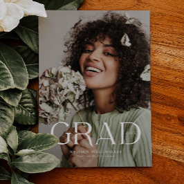 グラッエレガントドオーバーレイ文字卒業発表 サンキューカード