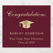 グラッエレガントドキャップブルゴーニュ金ゴールド卒業党 スパークリングワインラベル (シングルラベル)