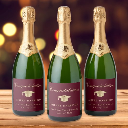 グラッエレガントドキャップブルゴーニュ金ゴールド卒業党 スパークリングワインラベル
