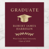 グラッエレガントドキャップブルゴーニュ金ゴールド卒業党 ワインラベル (シングルラベル)