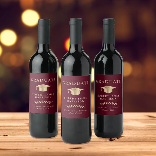 グラッエレガントドキャップブルゴーニュ金ゴールド卒業党 ワインラベル