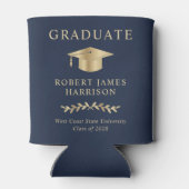 グラッエレガントドキャップブルー金ゴールド卒業パーティー 缶クーラー (裏面)