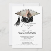 グラッエレガントドキャップ&タッセル写真卒業パーティー 招待状 (正面)