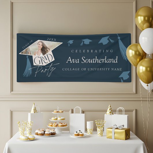 グラッエレガントドキャップ&タッセル写真卒業パーティー 横断幕