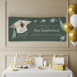 グラッエレガントドキャップ&タッセル写真卒業パーティー 横断幕