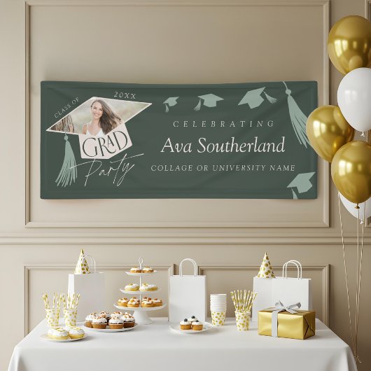 グラッエレガントドキャップ&タッセル写真卒業パーティー 横断幕