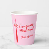 グラッエレガントドタッセルボーピンクレッド2025卒業 紙コップ (正面)