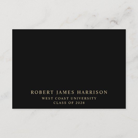 グラッエレガントドブラック金ゴールド卒業アドバイス エンクロージャーカード (裏面)