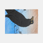 グラックルオースティンテキサス州ブラックバード野生生物絵画ズ フリースブランケット (正面(横))