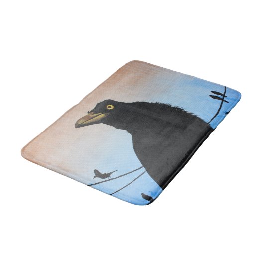 グラックルオースティンテキサス州鳥自然野生生物絵画ズ バスマット (アングル)