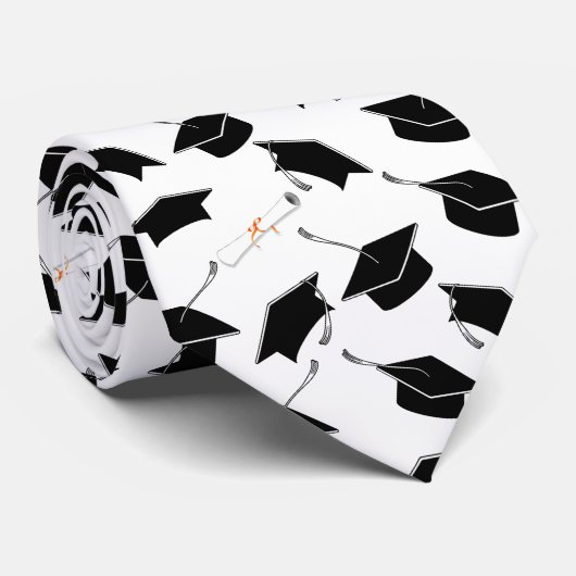 グラッドキャップとディプロマパターンの卒業 ネクタイ (ロール)