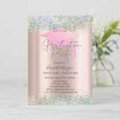 グラッドキャップカラフル、紙吹雪バラ金ゴールド卒業 招待状 (スタンド正面)