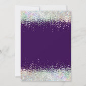 グラッドキャップタッセル紙吹雪パープル卒業式 招待状 (裏面)
