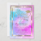 グラッドキャップダイアモンズパープル絞り染め卒業 招待状 (正面)