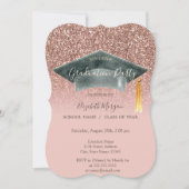 グラッドキャップバラ金ゴールドグリッターグラデーション卒業 招待状 (正面)