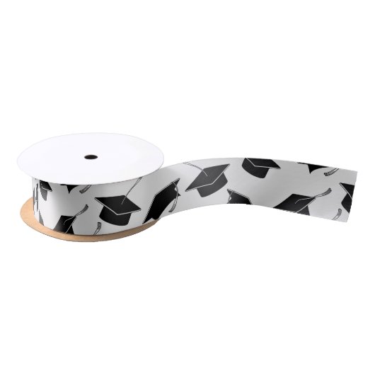 グラッドキャップパターンの卒業 サテンリボン (リール)