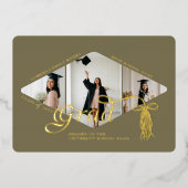 グラッドキャップボウ&タッセルフォトコラージュのお知らせ 箔招待状 (正面)