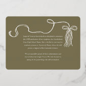 グラッドキャップボウ&タッセルフォトコラージュのお知らせ 箔招待状 (裏面)