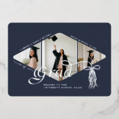 グラッドキャップボウ&タッセルフォトコラージュのお知らせ 箔招待状 (正面)