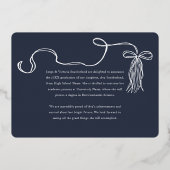 グラッドキャップボウ&タッセルフォトコラージュのお知らせ 箔招待状 (裏面)