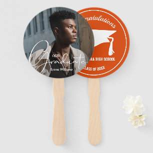 グラッドキャップモダン大学院写真オレンジ ハンドファン