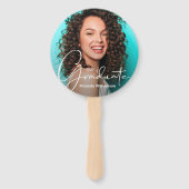 グラッドキャップモダン大学院写真ターコイズ ハンドファン (正面)