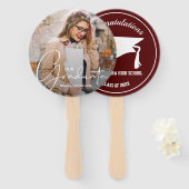 グラッドキャップモダン大学院写真ダークマルーン ハンドファン (正面&裏面)