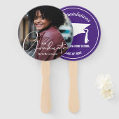 グラッドキャップモダン大学院写真紫ハンドファン ハンドファン (正面&裏面)