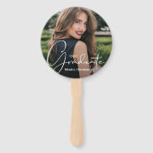 グラッドキャップモダン大学院写真黒 ハンドファン (正面)