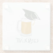 グラッドキャップ付き卒業ビール ガラスコースター (裏面)