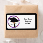 グラッドキャップ付き/ディプロマ – スクールカラーズパープル&金ゴールド ラベル (インサイチュ)