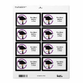 グラッドキャップ付き/ディプロマ – スクールカラーズパープル&金ゴールド ラベル (フルシート)