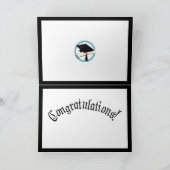 グラッドキャップ付き/ディプロマ – スクールカラー金ゴールド&リットブルー カード (内部)