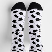 グラッドキャップ卒業証書パターン卒業 ソックス (上部)