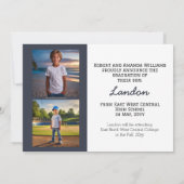 グラッドキャップ彼はそれを行った3写真卒業 案内状 (裏面)