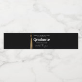 グラッドキャップ金ゴールドタッセル卒業パーソナライズされた者 ペットボトルラベル (シングルラベル)