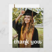 グラッドキャップ金ゴールドタッセル縦写真卒業 サンキューカード (正面/裏面)