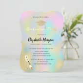 グラッドキャップ、ワイングラス星ホログラフィック卒業 招待状 (スタンド正面)