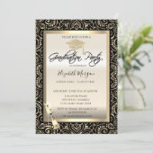 グラッドキャップ、ワイングラス金ゴールドマンダラ卒業 招待状 (スタンド正面)