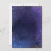 グラッドキャップ、ワイングラス、スターネイビーブルー卒業 招待状 (裏面)