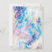 グラッドキャップ、ワイングラス、紙吹雪ホログラフィック 招待状 (裏面)